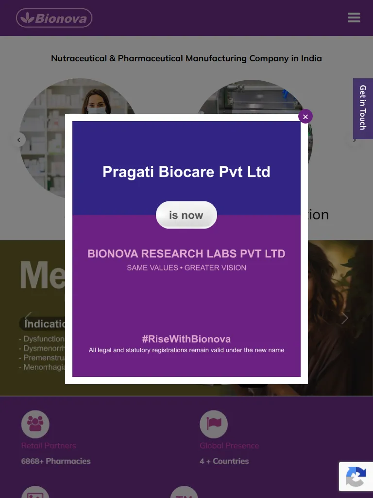 Nutraceutical & Pharmaceutical Manufacturer in India | Bionova Tablet