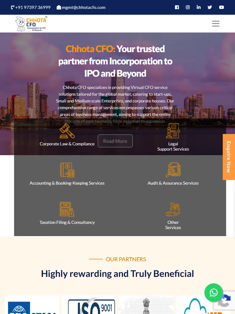 Virtual CFO Services for Startups & MSMEs | Expert Solutions Tablet