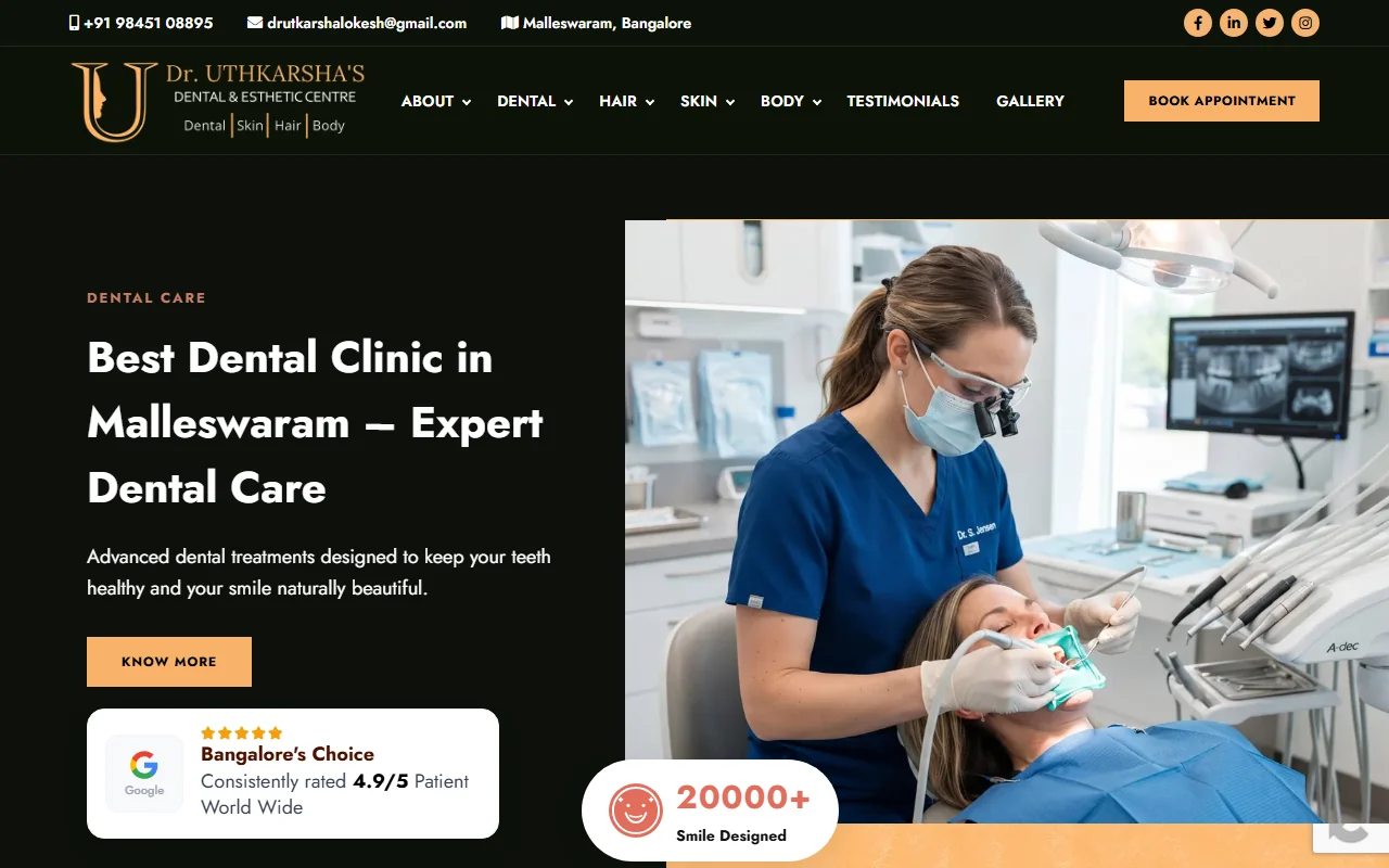Dr. Utkarsha Aesthetics - Dermatology Clinic Website