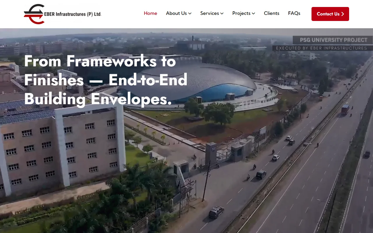 Eber Infrastructures – Roofing & Cladding Experts in India Desktop
