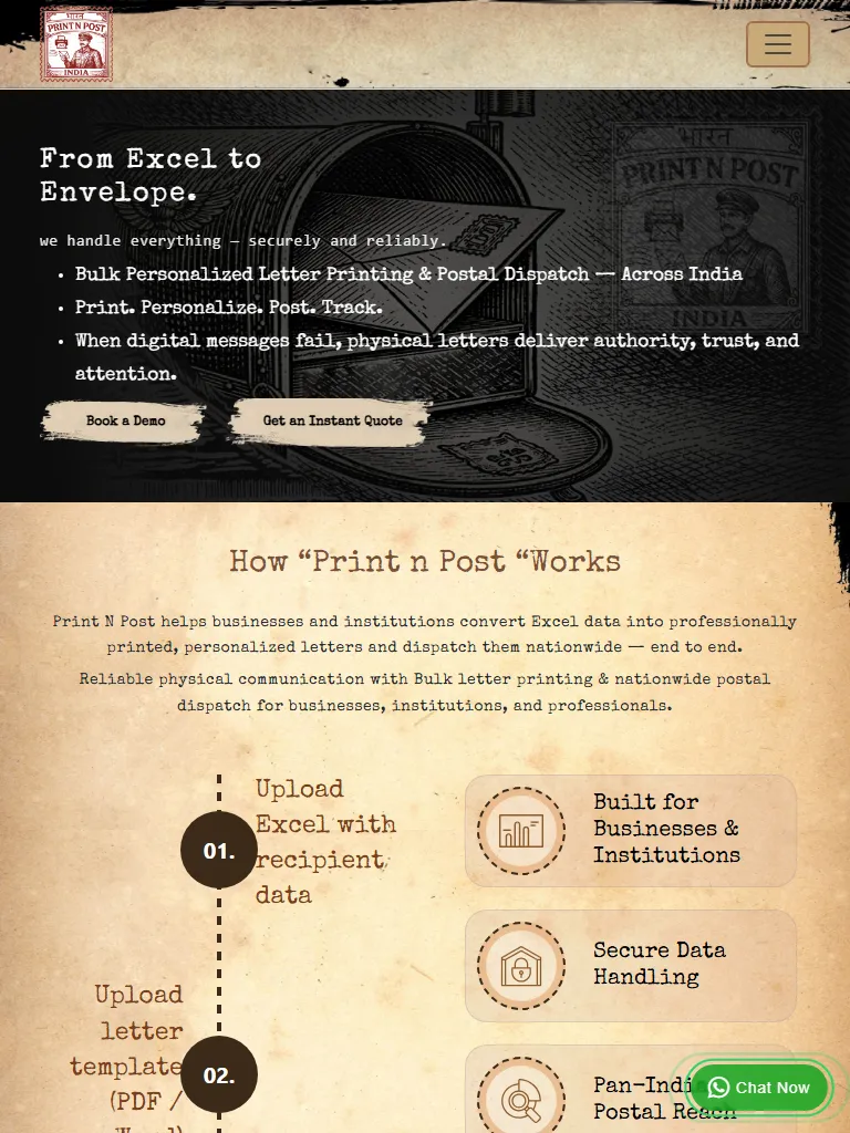 Print N Post | Bulk Letter Printing & Dispatch Tablet