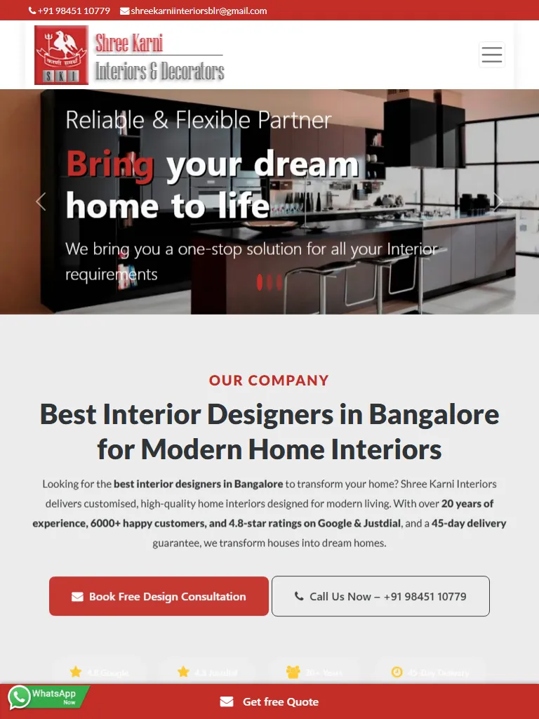 Best Interior Designers in Bangalore | End to End Home Interior Tablet