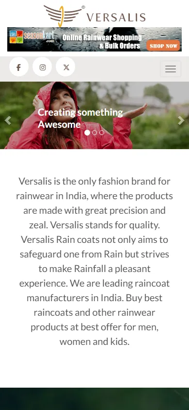 Raincoat Rainwear Manufacturer in India Mobile